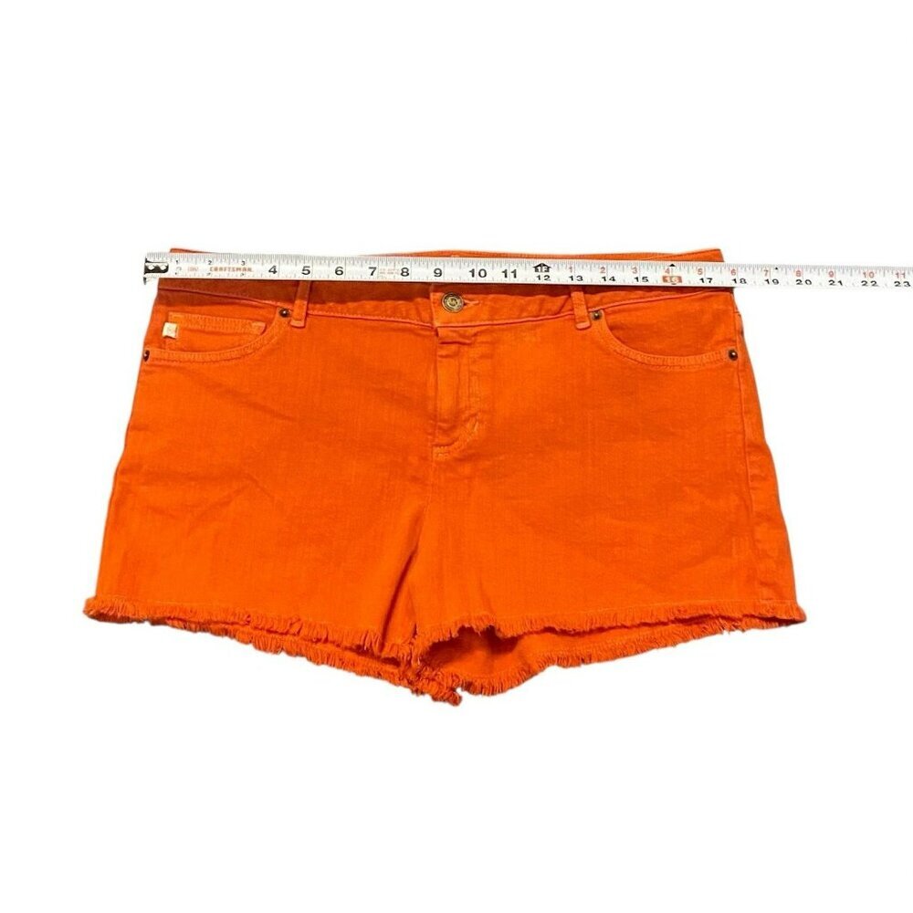 Michael Kors Shorts Denim Women’s‎ 10 Orange 3” Inseam Frayed Hem $80 NWT - Picture 3 of 8